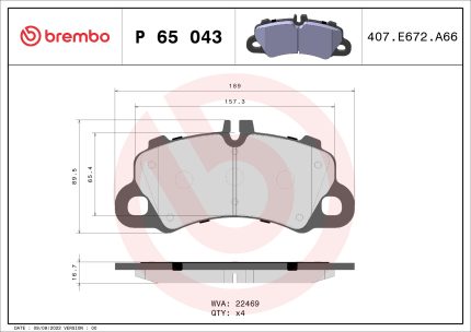 PASTILLA DE FRENO PORSCHE CAYENNE DEL 17->